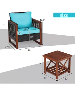 Costway 3PCS Patio Wicker Furniture Set Solid Wood Frame Cushion Sofa W/ Square Table Shelf 13 Costway 3PCS Patio Wicker Furniture Set Solid Wood Frame Cushion Sofa W/ Square Table Shelf -Costway Shop 23845753 fpx