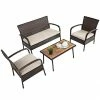 Costway 4PCS Patio Rattan Furniture Set Outdoor Conversation Set Coffee Table W/Cushions 1 Costway 4PCS Patio Rattan Furniture Set Outdoor Conversation Set Coffee Table W/Cushions -Costway Shop 23868150 fpx