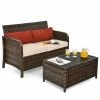 Costway 2PCS Patio Rattan Furniture Set Cushioned Loveseat Table Garden Deck 2 Costway 2PCS Patio Rattan Furniture Set Cushioned Loveseat Table Garden Deck -Costway Shop 23868177 fpx