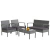 Costway 4 PCS Outdoor Rattan Furniture Set Patio Conversation Sofa Set Cushioned 2 Costway 4 PCS Outdoor Rattan Furniture Set Patio Conversation Sofa Set Cushioned -Costway Shop 23868376 fpx