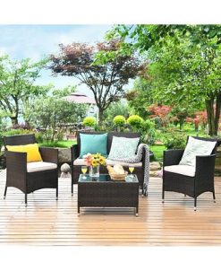 Costway 4PCS Rattan Patio Furniture Set Sofa Chair Coffee Table W/Cushion Outdoor 4 Costway 4PCS Rattan Patio Furniture Set Sofa Chair Coffee Table W/Cushion Outdoor -Costway Shop 23876339 fpx