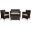 Costway 4PCS Rattan Patio Furniture Set Sofa Chair Coffee Table W/Cushion Outdoor -Costway Shop 23876350 fpx