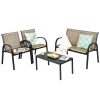 Costway 4 PCS Patio Furniture Set Sofa Coffee Table Steel Frame Garden 1 Costway 4 PCS Patio Furniture Set Sofa Coffee Table Steel Frame Garden -Costway Shop 23876393 fpx