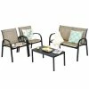 Costway 4 PCS Patio Furniture Set Sofa Coffee Table Steel Frame Garden 1 Costway 4 PCS Patio Furniture Set Sofa Coffee Table Steel Frame Garden -Costway Shop 23876393 fpx