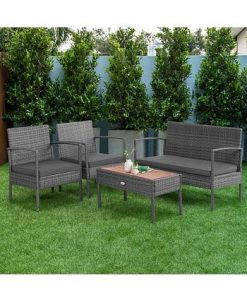 Costway 4PCS Patio Rattan Furniture Set Cushioned Chair Wooden Tabletop 4 Costway 4PCS Patio Rattan Furniture Set Cushioned Chair Wooden Tabletop -Costway Shop 23878039 fpx