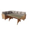 Unique Furniture 2 Piece Polyester, Polyester Blend, Rattan, Steel Six Seater Lounge Sofa And Outdoor Furniture Patio Conversation Set -Costway Shop 23955450 fpx