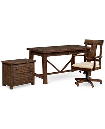 Ember Home Office Furniture, 3-Pc. Set (Desk, Lateral File Cabinet & Desk Chair) Ember Home Office Furniture, 3-Pc. Set (Desk, Lateral File Cabinet & Desk Chair) -Costway Shop