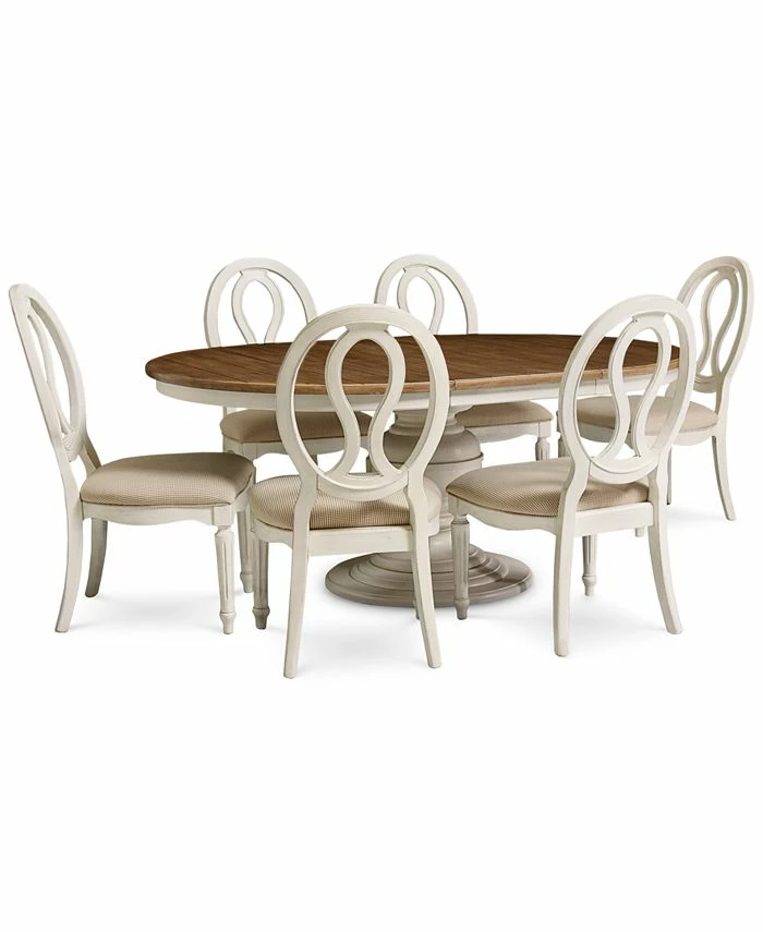 Sag Harbor Round Dining Furniture, 7-Pc. Set (Expandable Round Dining Pedestal Table & 6 Side Chairs) 6 Sag Harbor Round Dining Furniture, 7-Pc. Set (Expandable Round Dining Pedestal Table & 6 Side Chairs) - Image 4