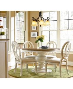 Sag Harbor Round Dining Furniture, 7-Pc. Set (Expandable Round Dining Pedestal Table & 6 Side Chairs) -Costway Shop 3968263 fpx