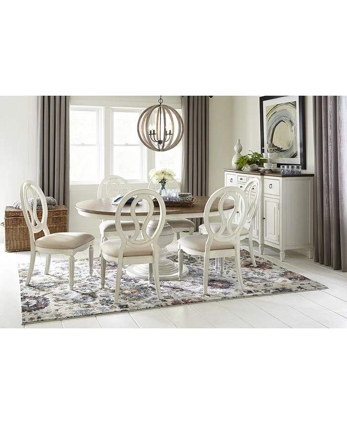 Sag Harbor Round Dining Furniture, 7-Pc. Set (Expandable Round Dining Pedestal Table & 6 Side Chairs) 3 Sag Harbor Round Dining Furniture, 7-Pc. Set (Expandable Round Dining Pedestal Table & 6 Side Chairs)