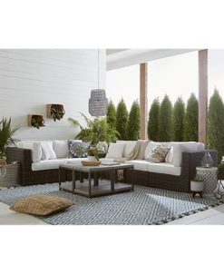 Furniture Viewport Outdoor 5-Pc. Modern Modular Seating Set (4 Armless Units And 1 Corner Unit) With Sunbrella® Cushions, Created For Macy's -Costway Shop 9099859 fpx 1