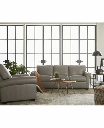 Furniture Orid 79 Leather Roll Arm Apartment Sofa, Created For Macy's 9 Furniture Orid 79 Leather Roll Arm Apartment Sofa, Created For Macy's - Image 7