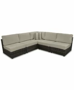 Furniture Viewport Outdoor 5-Pc. Modern Modular Seating Set (4 Armless Units And 1 Corner Unit) With Sunbrella® Cushions, Created For Macy's