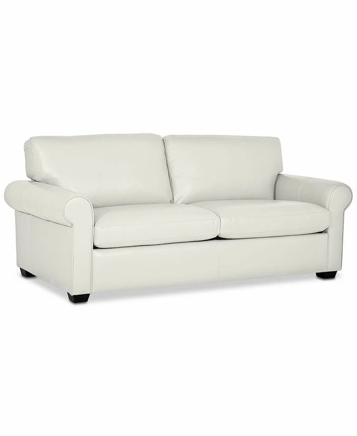 Furniture Orid 79 Leather Roll Arm Apartment Sofa, Created For Macy's 3 Furniture Orid 79 Leather Roll Arm Apartment Sofa, Created For Macy's