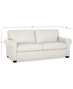 Furniture Orid 79 Leather Roll Arm Apartment Sofa, Created For Macy's -Costway Shop 9706073 fpx