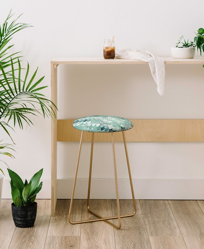 Monika Strigel Lily Mint Mermaid Counter Stool Deny Designs Monika Strigel Lily Mint Mermaid Counter Stool -Costway Shop