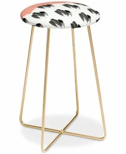 Deny Designs Morgan Kendall Painted Feathers Counter Stool
