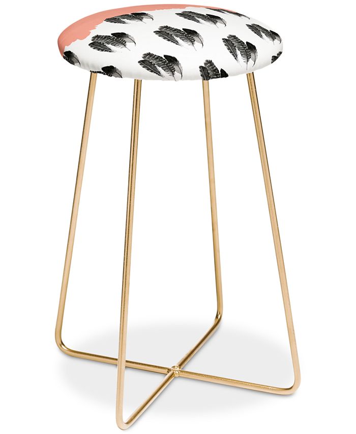 Morgan Kendall Painted Feathers Counter Stool Deny Designs Morgan Kendall Painted Feathers Counter Stool -Costway Shop
