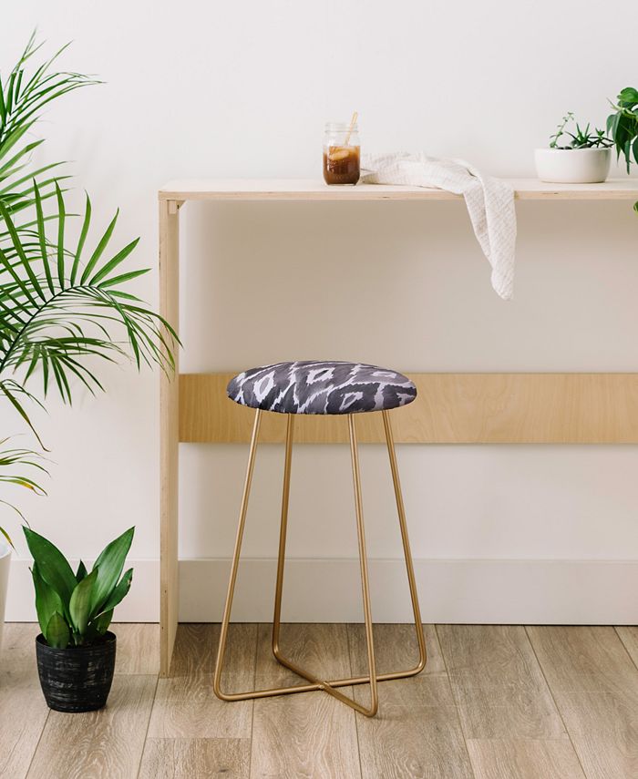 Natalie Baca Painterly Ikat In Black Counter Stool Deny Designs Natalie Baca Painterly Ikat In Black Counter Stool -Costway Shop